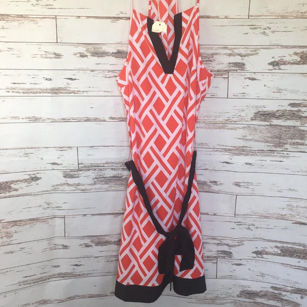 Mud Pie White/Red Chevron Dress